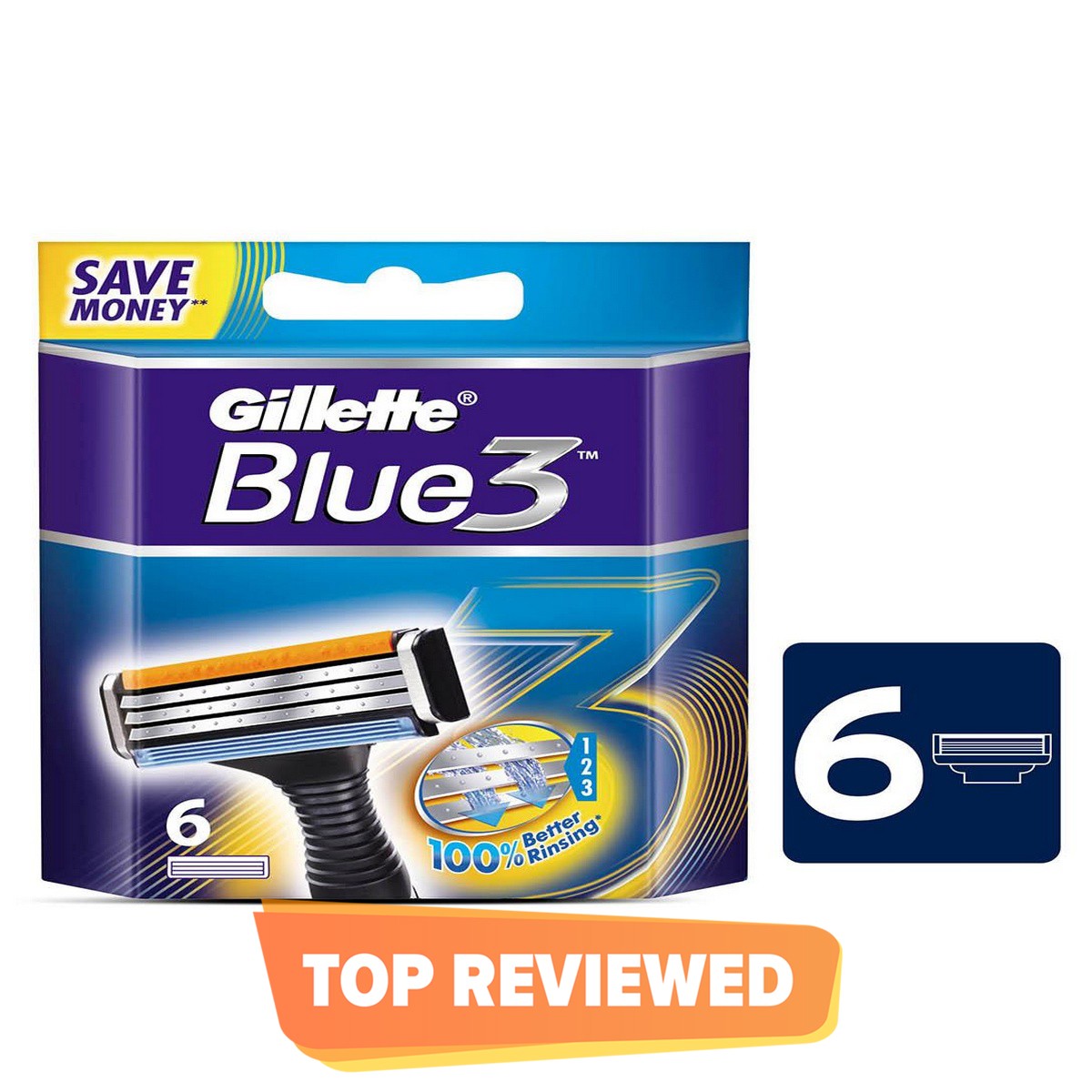 Gillette Blue 3 System Shaving Razor Carts 6s